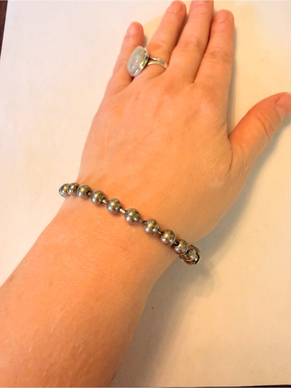 Silver-Tone Bead Stretch Bracelet - Women's Jewelry